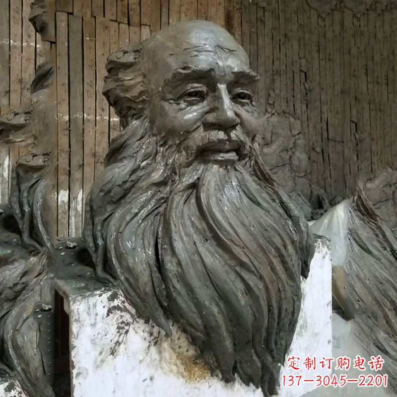 温州张大千头像雕塑泥稿