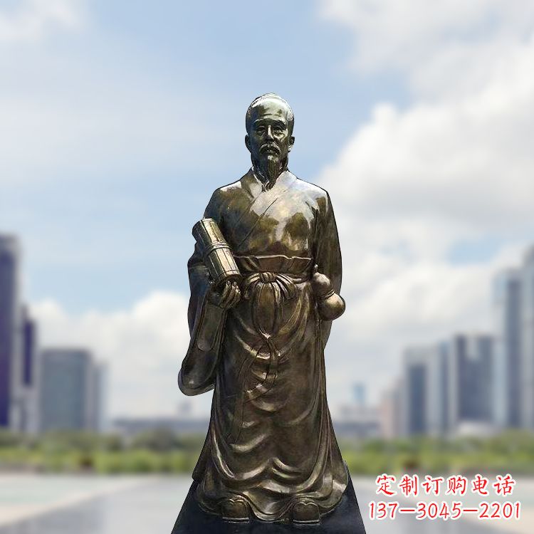 温州张仲景仿铜玻璃钢雕塑