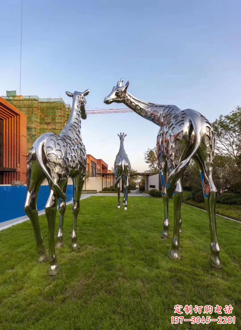 温州长颈鹿不锈钢雕塑 