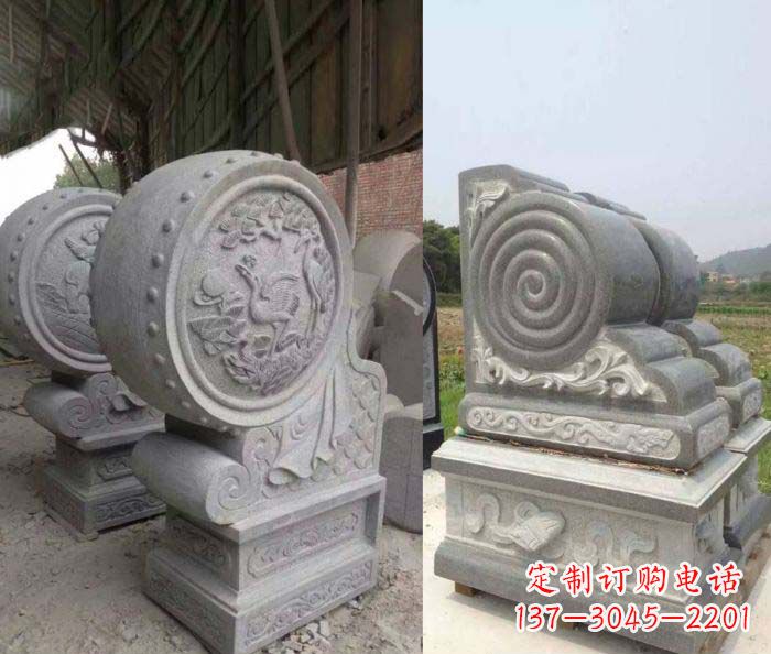 温州招财抱鼓石大理石门墩
