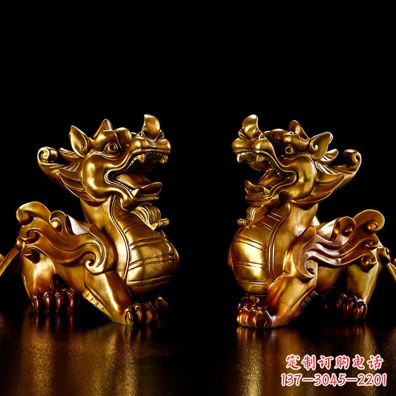温州招财黄铜貔貅雕塑摆件