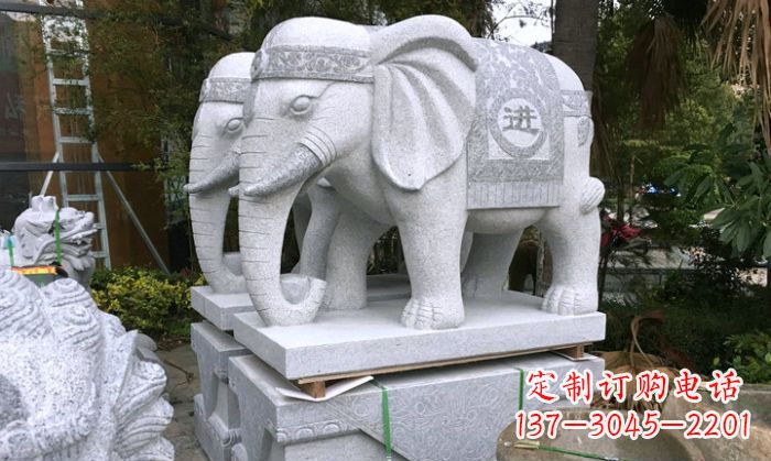 温州招财进宝大理石门口大象雕塑