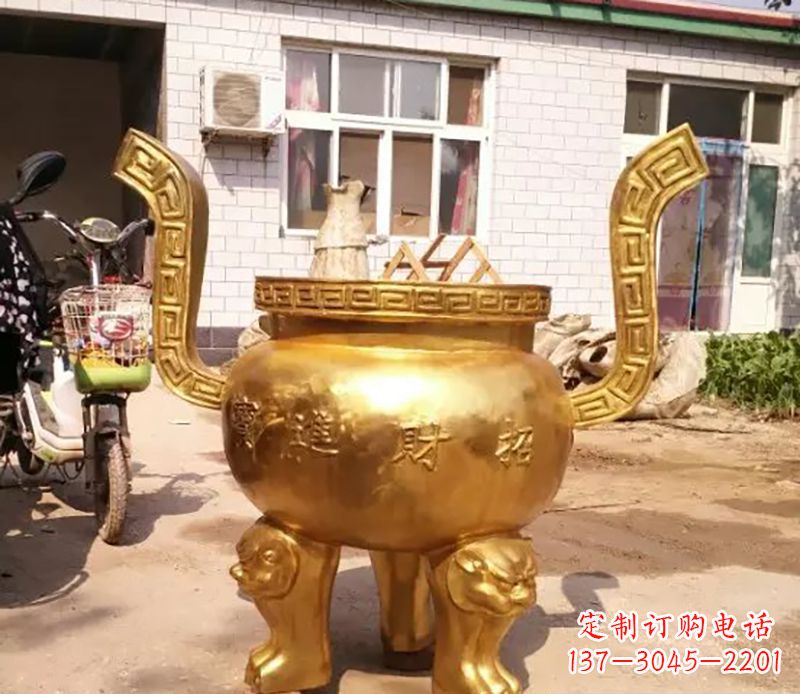 温州招财进宝香炉铜雕