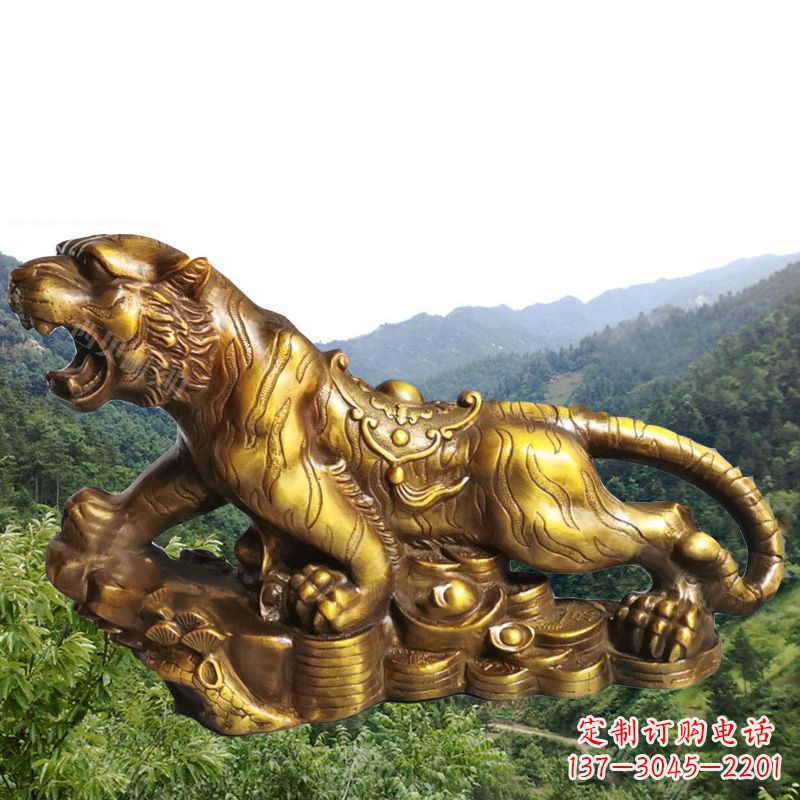 温州招财老虎漆金12生肖动物雕塑