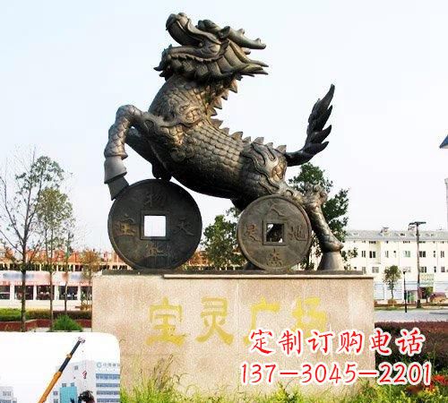 温州招财麒麟铜雕