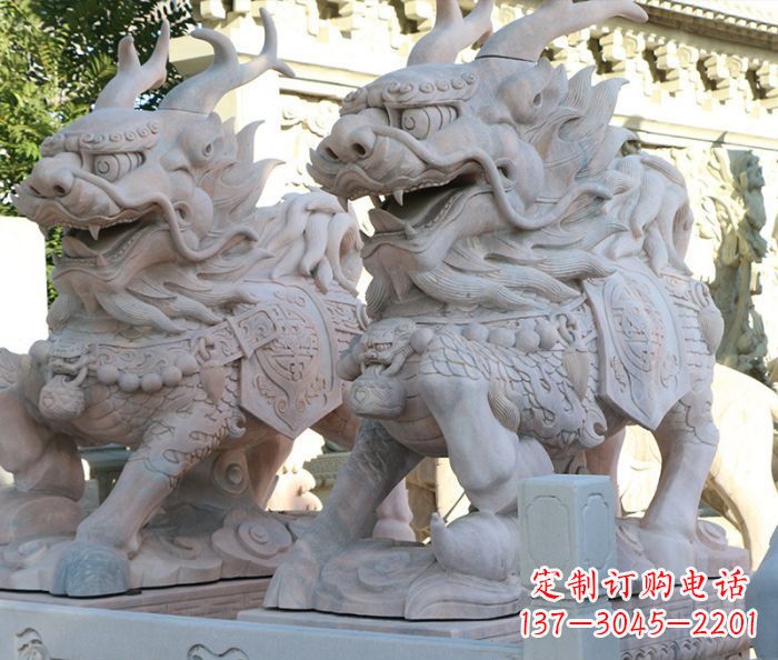 温州招财瑞兽麒麟石雕 (2)