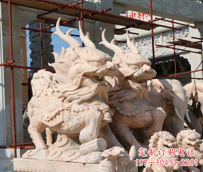 温州招财瑞兽麒麟石雕