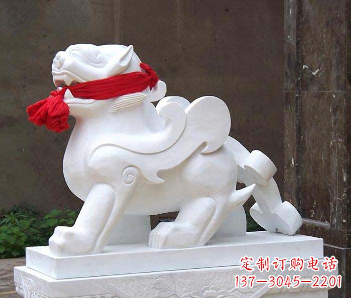 温州招财神兽汉白玉貔貅石雕