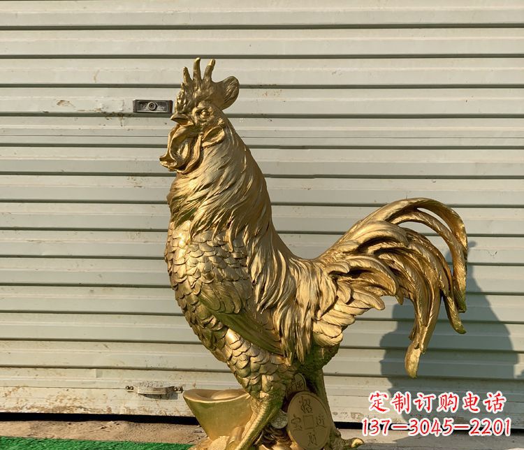 温州招财元宝公鸡铜雕