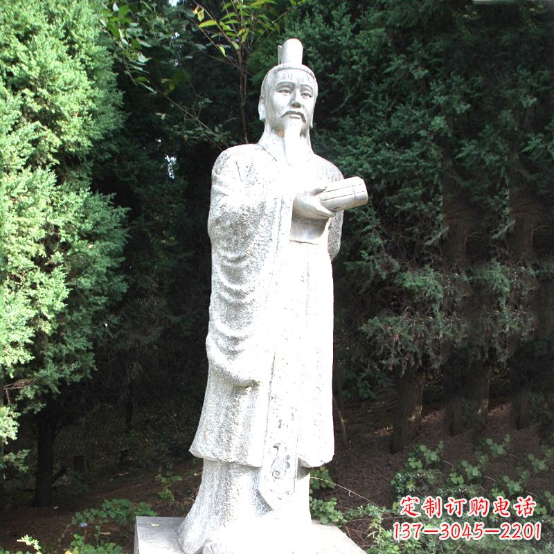 温州中国古代著名帝王汉文帝刘恒汉白玉石雕塑像