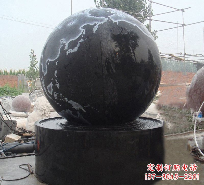 温州中国黑风水球石雕