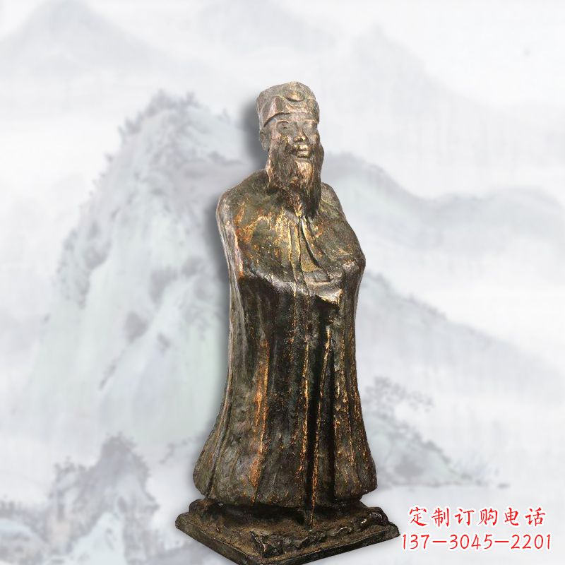 温州中国近代著名画家张大千铸铜雕塑