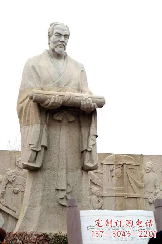 温州中国历史名人北宋绘画大师清明上河图画家张择端汉白玉石雕像