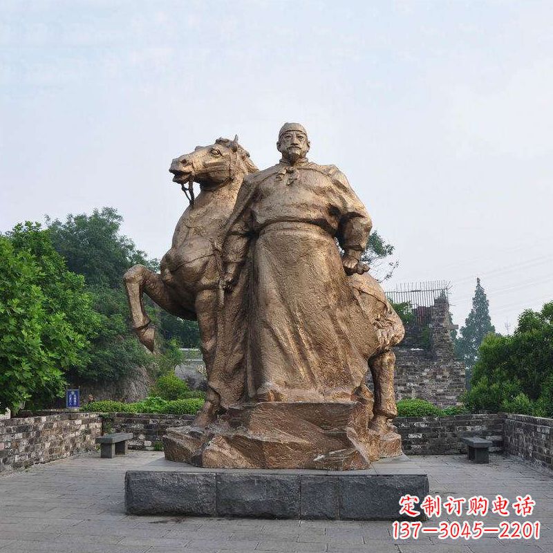 温州中国历史名人明太祖朱元璋铜雕像