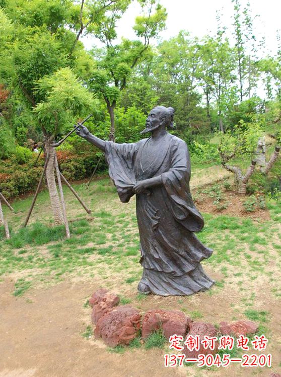 温州中国历史名人唐代著名绘画大师吴道子铜雕塑