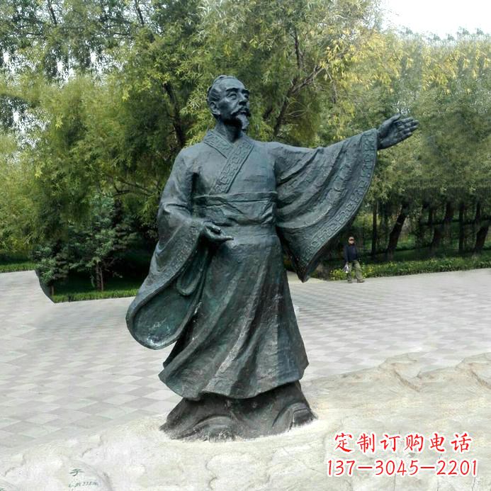 温州中国历史名人战国时期儒家学派的代表人物荀子铜雕像