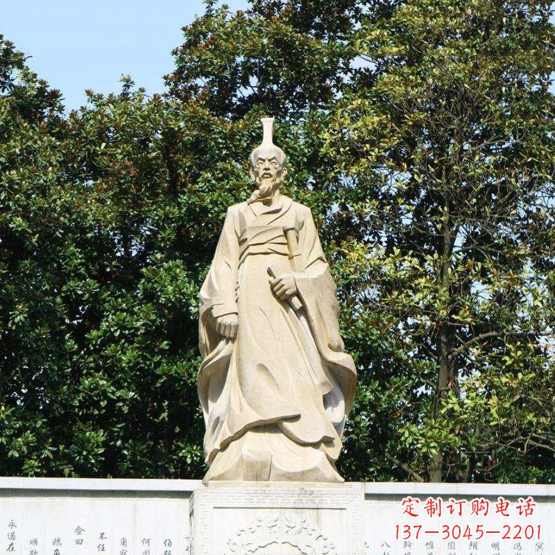 温州中国名人战国时期楚国诗人屈原砂岩石雕像