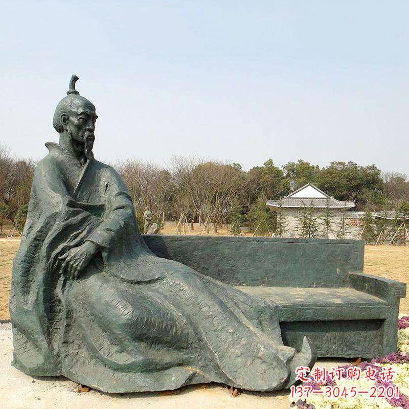 温州中国明末清初知名画家八大山人(朱耷)雕塑塑像-公园历史名人铜雕像