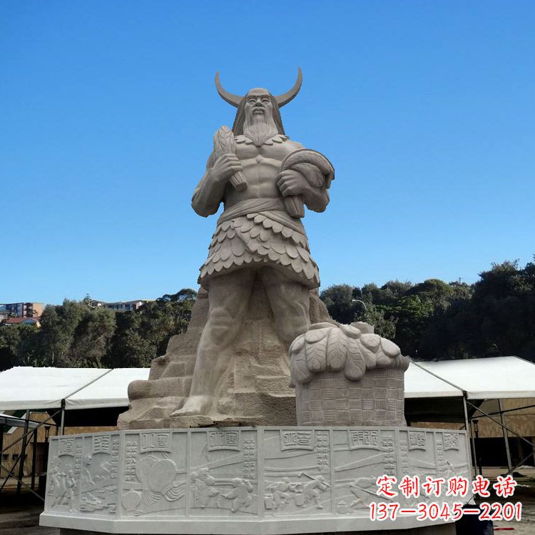 温州中国上古人物人文初祖汉白玉神农雕像
