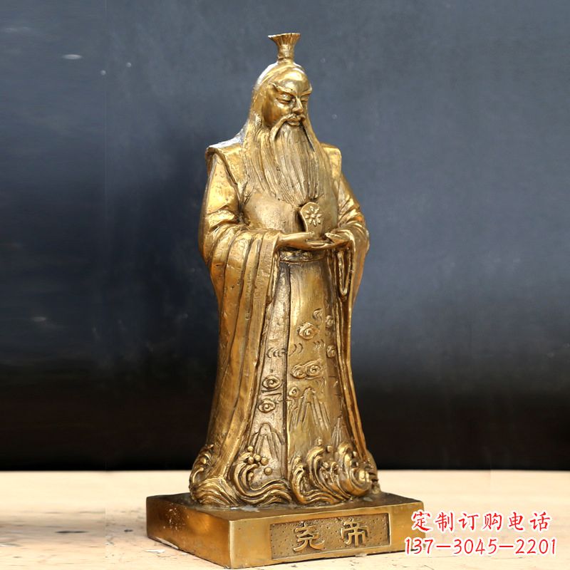 温州中国上古时期部落联盟首领尧帝铸铜雕像