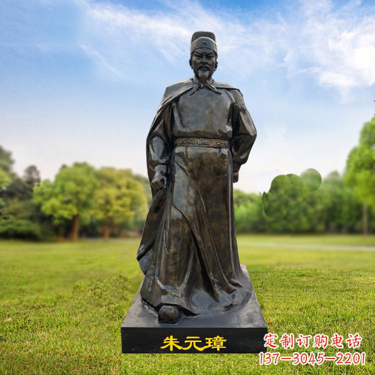 温州朱元璋玻璃钢仿铜雕塑