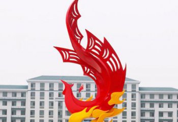 温州校园不锈钢凤凰浴火雕塑