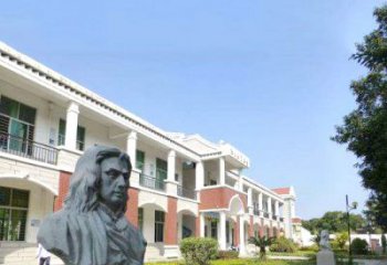 温州校园名人牛顿石雕头像