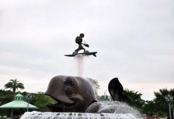 温州鱼和小孩水景喷泉