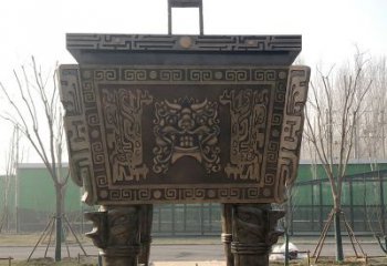 温州园林广场大型铜方鼎铸铜司母戊鼎景观雕塑