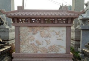 温州园林景观松鹤石浮雕影壁