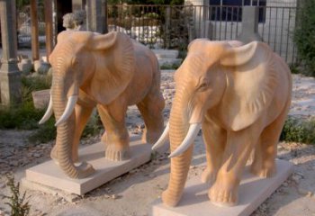 温州招财石雕大象