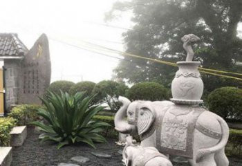 温州招财驮宝大象石雕