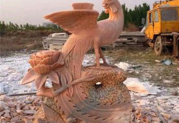 温州中国古代传说中的瑞鸟凤凰牡丹石雕