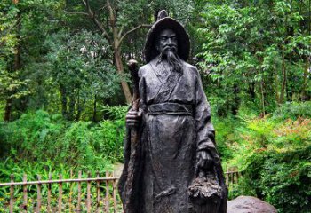 温州中国古代著名文学家东晋田园诗人陶渊明铜雕塑像