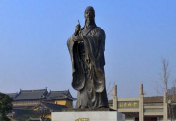 温州中国历史名人元末明初画家诗人倪瓒铜雕塑像