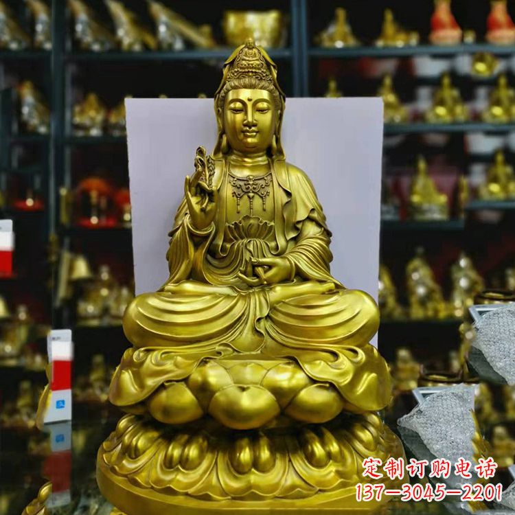 温州铸铜观音菩萨佛像雕塑