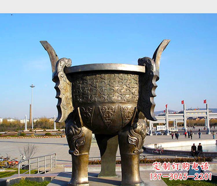 温州铸铜广场圆形景观香炉