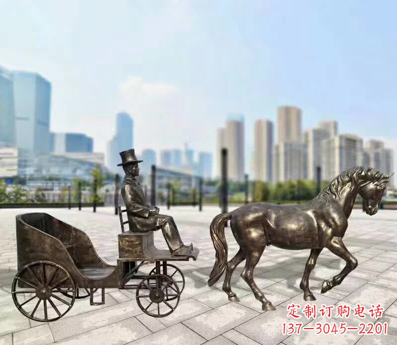 温州铸铜广场马车雕塑
