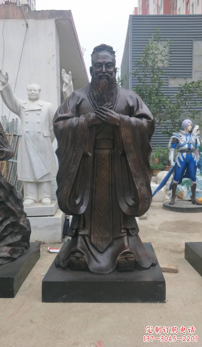温州铸铜孔子雕塑
