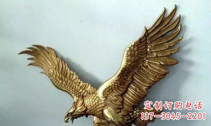 温州铸铜老鹰企业动物铜雕 (2)