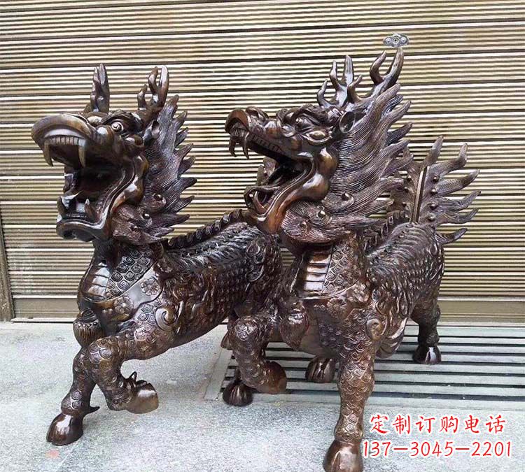 温州铸铜立式麒麟