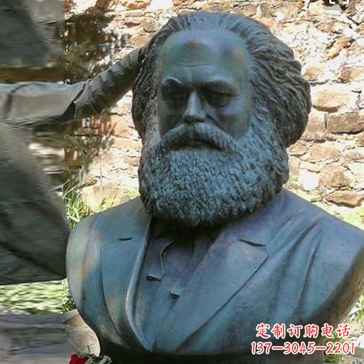 温州铸铜名人无产阶级导师马克思头像雕塑