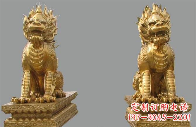 温州铸铜麒麟雕塑222