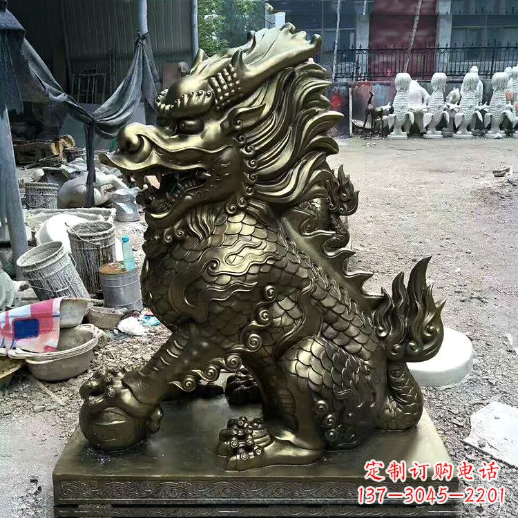 温州铸铜麒麟雕塑