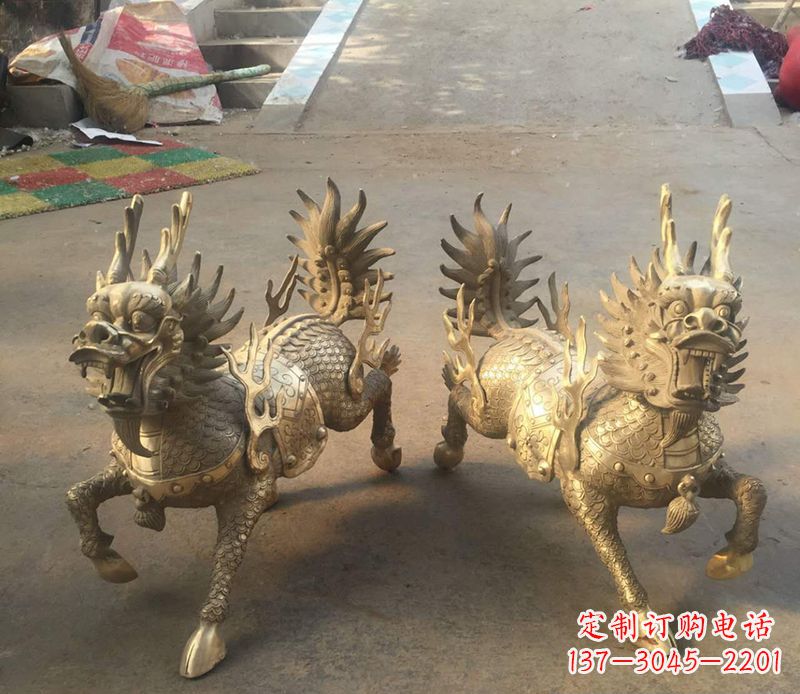 温州铸铜麒麟雕塑 (2)
