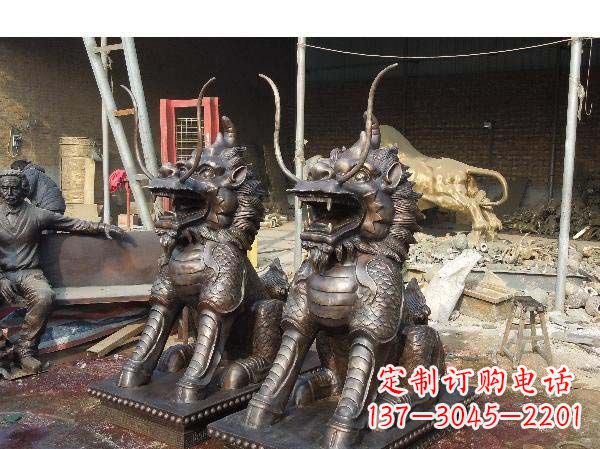 温州铸铜麒麟雕塑2221
