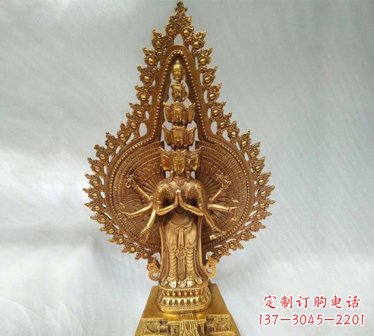 温州铸铜千手观音寺庙佛像