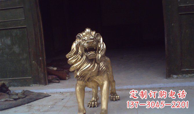 温州铸铜狮子西洋狮子铜雕