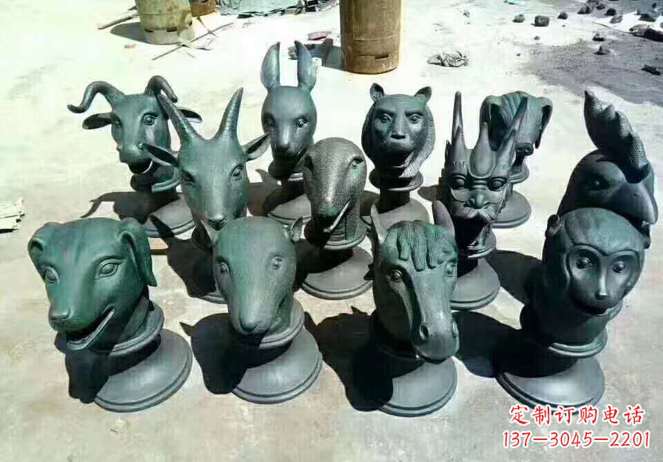 温州铸铜十二生肖动物雕塑
