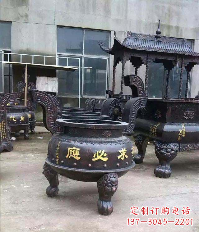 温州铸铜寺庙香炉铜雕